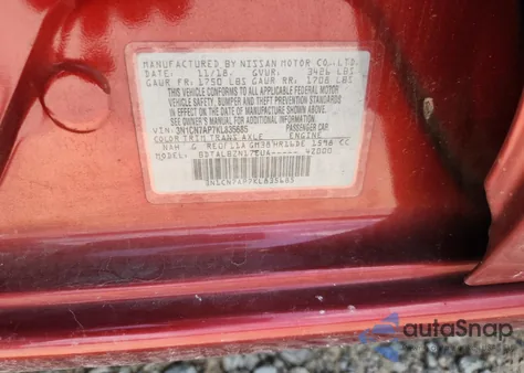 2019 Nissan Versa S from USA, damaged, VIN 3N1CN7AP7KL835685